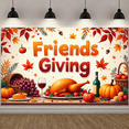 thumbnail image 3 of Autumn Leaves Friendsgiving Banner Pumpkin Decor Thanksgiving Party Background for Fall Celebration Indoor Party Festive Gathering, 3 of 3