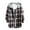 Coffee, variant on Tumotour Flannel Hoodie For Men Button Down Scottish Plaid Long Sleeve V-Neck Coat Casual Lightweight Drawstring Hooded Shirt