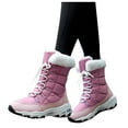 thumbnail image 3 of QISIWOLE Women's Winter Outdoor Plus Velvet Non-slip Mid-tube Platform Snow Boots Deals, 3 of 7