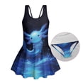 thumbnail image 5 of FUIALDOLG Galaxy Wolf Swimwear with Skirt for Little Girls One-piece Bathing Suit Wolf Animal Swimsuit Summer Beach Pool Party Costume Squared Neck Sleeveless Tank Top Swimsuits 10-11 Y, 5 of 7