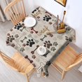 thumbnail image 2 of Paw Prints and Bones Square Tablecloth,Waterproof Square Table Cover,Wipeable Spillproof Washable Table Cover for Home Kitchen Party Decor 52"x52"(132x132cm), 2 of 6