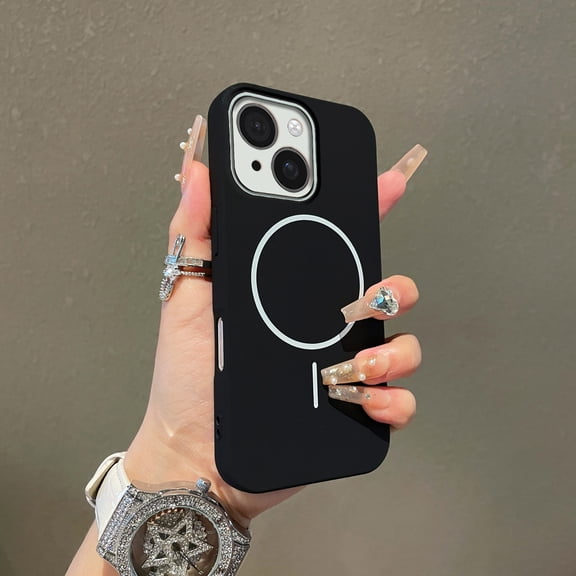 Magnetic Case for iPhone 14 Phone Case Support Wireless Charging, Durable Silicone Lightweight Slim Shockproof Microfiber Lining Anti-Scratch Phone Cover for iPhone 14, Blackwhite