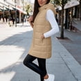 thumbnail image 6 of Cmfcve Womens Plus Size Full Zip Puffer Vest Long Hooded Sleeveless Padded Jacket Fall Winter Casual Quilted Warm Outerwear, 6 of 9