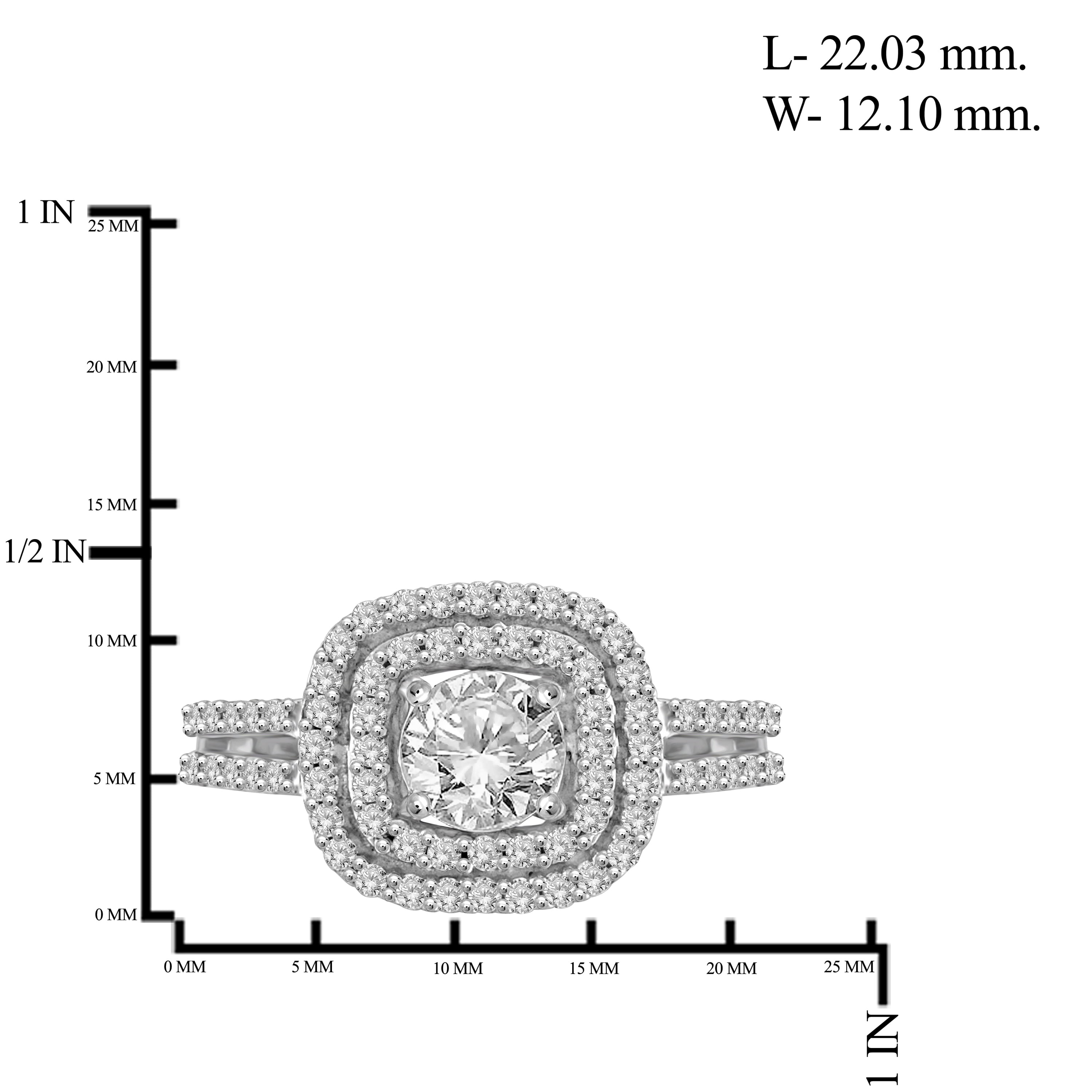 Diamonice 0.925 Sterling Silver 3.00 Carat White Cubic Zirconia Ring for Women | Cubic Zirconias for Everyday Womens Wear