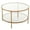 Matte Gold - Transparent Top, variant on Ktaxon Golden Coffee Table, Modern 30.7" Round Table 2-Layer Display Table for Living Room, Champaine Gold