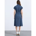 thumbnail image 3 of DARING DIVA Denim Shirt Button Down Short Sleeves  Dress S Dark Blue, 3 of 7