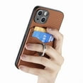 thumbnail image 5 of Allytech iPhone 11 Case with Ring Holder Kickstand, Weave Texture Slim Fit Wallet Case with Cards Holder Shockproof Bumper Phone Case Cover for Apple iPhone 11 - Brown, 5 of 14