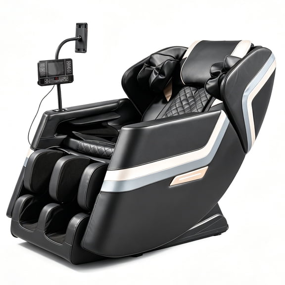 BILITOK Zero Gravity Full Body Massage Chair Recliner Includes Heating, Airbags, Bluetooth Speaker, Foot Roller, and Touch Screen Black