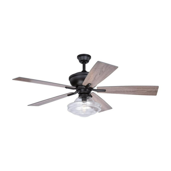 Vaxcel Huntley 52-in. Farmhouse Indoor Ceiling Fan with Schoolhouse LED Light Kit and Remote