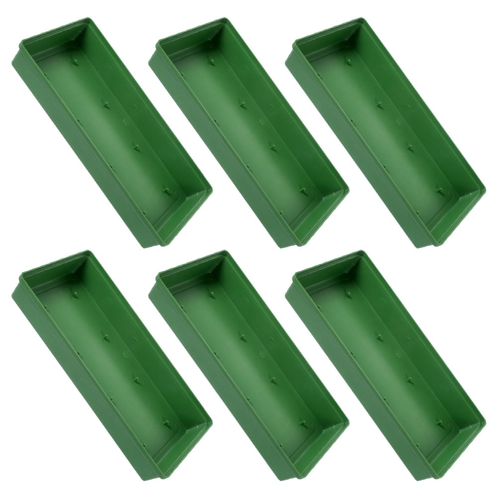 Raindrops 6-Piece Hydrangea Flower Mud Fixing Plates Set, Green, 26x12x4 cm, Floral Arrangement Supplies
