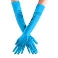 thumbnail image 2 of QTSHPN Gloves for Women Solid Color Satin Wedding Party Carnival Evening Formal Elegant Long Opera Fashion Blue One Size, 2 of 4