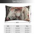 thumbnail image 2 of Yiaed Vintage Floral White Horse Print Brushed Microfiber Envelope Pillowcases, Standard,Envelope Closure Pillow Cases(No pillow core)-14"x20", 2 of 6