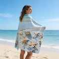 thumbnail image 5 of Cififendec Ocean Seashell Microfiber Bath Towel, Oversized Travel Foldable Skin-Friendly Quick Dry Absorbent and Sandproof Beach Towel, Holiday Gift, 5 of 5