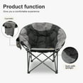 thumbnail image 2 of Folding Round Moon Camping Chair,Lawn Chair w/Cup Holder,Cooler Bag,Black, 2 of 6