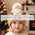 thumbnail image 4 of Wilark Toddler Christmas Hat with Pom Pom Knitted Warm Winter Cute Kids Festival Hat Beige 1-4 T, 4 of 7