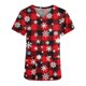 thumbnail image 4 of Fiudx Ropa de Mujer Blusa de Manga Corta con Cuello En V para Mujer, Uniforme de Trabajo, Impresión de Bolsillo, 4 of 5