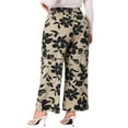 thumbnail image 4 of DARING DIVA Women's Plus Palazzo High Waist Wide Leg Pant with Pockets 4X Khaki, 4 of 6