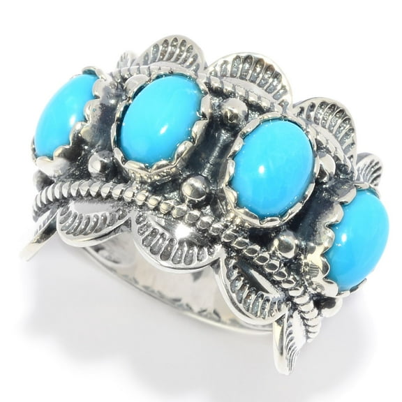 925 Sterling Silver Kingman Turquoise Ring