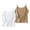 Beige, variant on Women's Cotton Linen Camisole 2-Pack, Spaghetti Strap Loose Fit Tank Tops for Summer Layering, Casual Sleeveless Shirts, Choose Solid Color or Color Block Set Khaki M