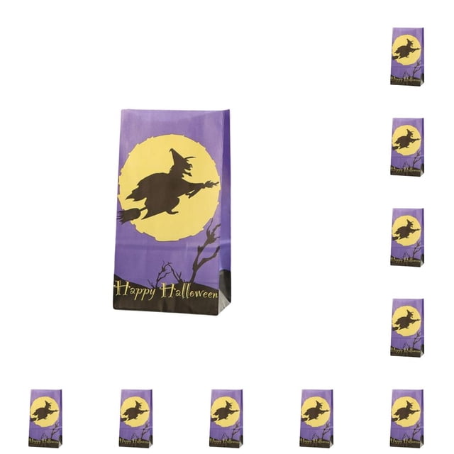 Bearachild Bolsa de papel portátil de Halloween de 10 piezas, bolsas de recuerdo de fiesta de gran capacidad, comida, postre, regalos, embalaje para Artesanía Tipo 2 Bearachild HA067640-02