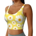 thumbnail image 2 of Fotbe Daisies Flowers Pattern Womens' Sports Bra Longline Wirefree Padded with Medium Support Sports Moisture-Wicking Workou Vest,Tank Top-X-Large, 2 of 9