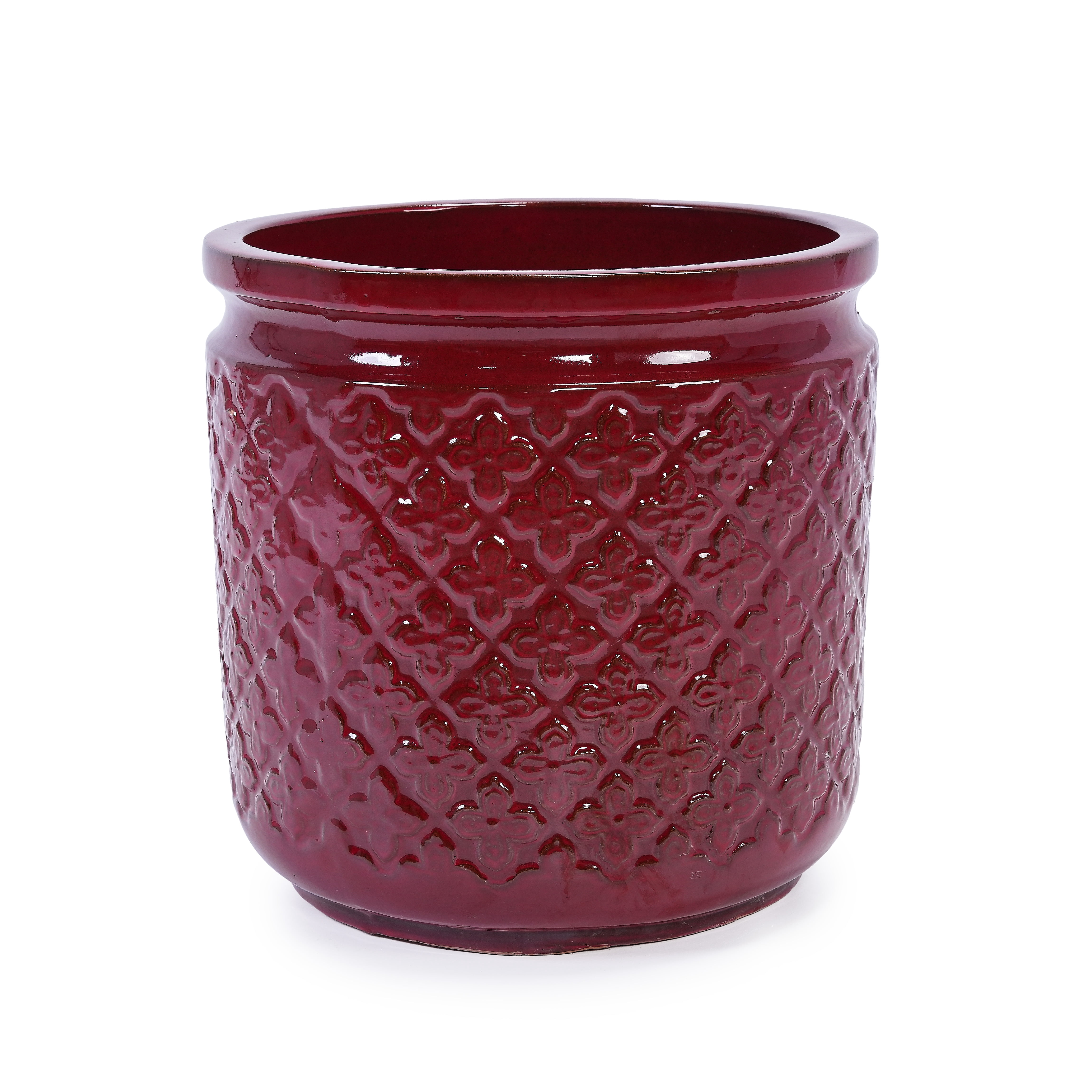 MAYEERTY 3 Pack Ceramic Plant Pots, Planter for Indoor Outdoor Patio, Garden, Red