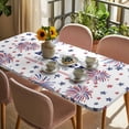 thumbnail image 3 of 4th of July Table Cloths for 3 Foot Rectangle Tables, Independence Day Blue Red Star Fireworks Patio Waterproof Elastic Fitted Tablecloths, Washable Rectangular Table Cover for Camping, 3 of 8
