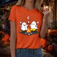 thumbnail image 4 of enyan Funny Halloween Women'sGraphic T Shirts Cute Spooky Season Fall Graphic Funny Tees Ghost Print T-Shirt Tops Orange,XL, 4 of 7