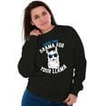 thumbnail image 4 of Save Drama Your Llama Nerdy Funny Unisex Plus Fleece Graphic Sweatshirt Brisco Brands 2X, 4 of 5