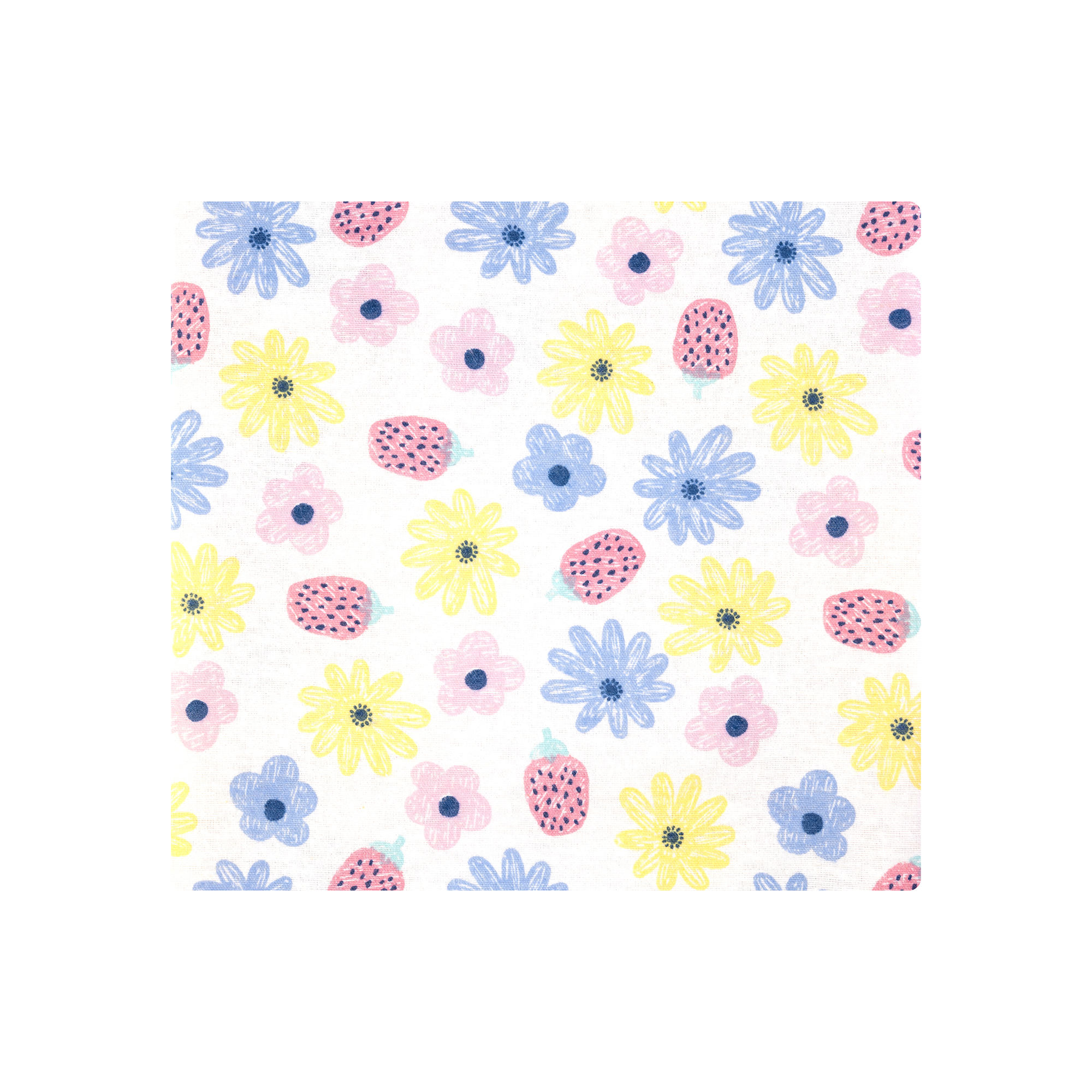 Hudson Baby Infant Girls Cotton Flannel Receiving Blankets 7-Pack Bundle, Flowers And Strawberries, One Size