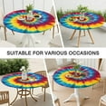 thumbnail image 7 of Colorful Rainbow Tie Dye Spiral Pattern Round Fitted Tablecloth with Elastic Edge,Dining Table Cover Waterproof,Outdoor Round Tablecloth for Camping,Dining,Indoor and Outdoor, 7 of 7