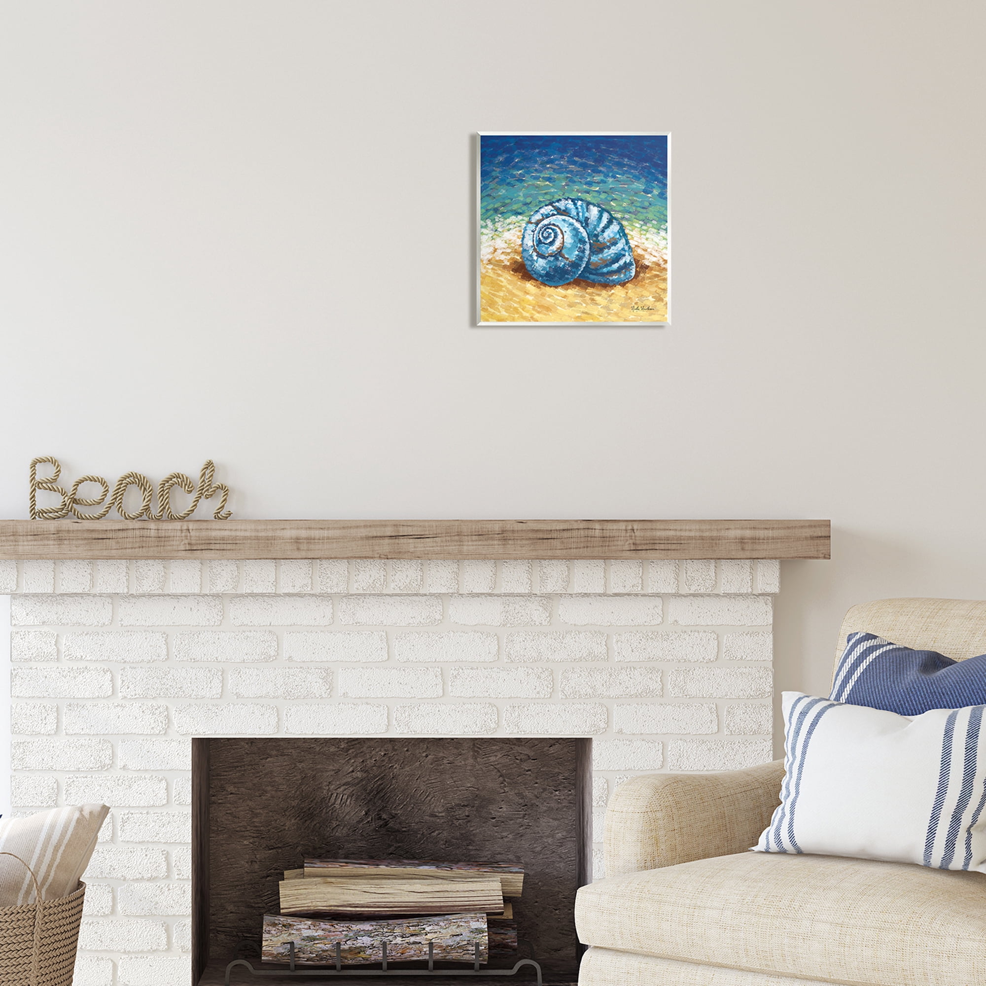 Stupell Industries Abstract Nautilus on Shore Animals & Insects Painting Unframed Art Print Wall Art, 12 x 12