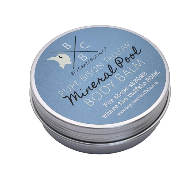 Big Crazy Buffalo Pure Bison Tallow Balm Mineral Pool - Aromas de sal marina del Himalaya, musgo y fresia - Mantequilla corporal hidratante derivada naturalmente reemplaza la loción - Piel seca con pi