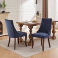 thumbnail image 3 of Furvclv Dining Chairs, Channel Kitchen Dinner Chair, Comfy Fabric Upholstered Accent Chair With Curved Solid Wood Legs For Dining Room, Set Of 2, 3 of 9