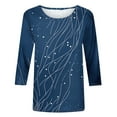 thumbnail image 3 of Women's Summer Casual Crewneck 3/4 Sleeve T-Shirts Boho Loose Fit Cute Basic Flowy Tops Tees Blouses, 3 of 8
