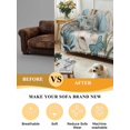 thumbnail image 5 of Teal Blue Tulips Couch Cover, Spring Floral Barn Doors Vintage Wood Beige Sofa Cover Blanket for Loveseat Couches, Sectional Sofa Slipcover Furniture Protector for Living Room Bedroom 71''x118'', 5 of 9