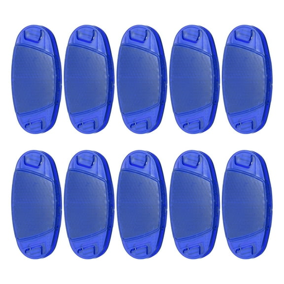 Bike Wheel Reflectors, 10 Pcs Plastic Universal Oval Safety Bicycle Wheel Rim Reflective Warning Reflective for Trailer Mountain Bike Bicycles Night Riding, Blue