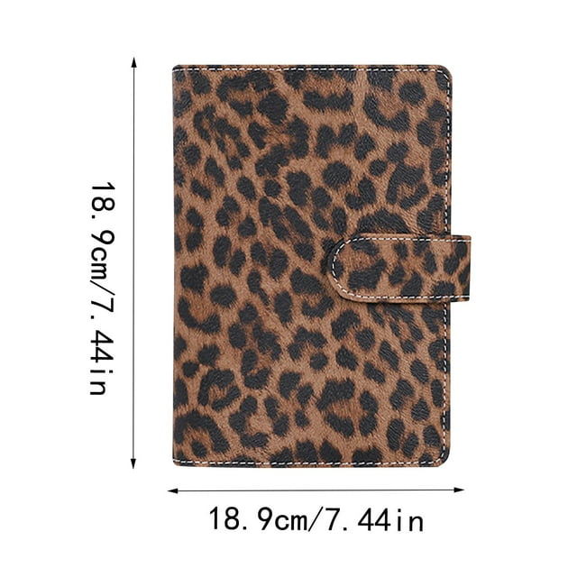 JJKBVCLO Creative Leopard Pattern Hand Ledger A6 Bookkeeping B Inder 6 Hole C Ash Budget Notebook