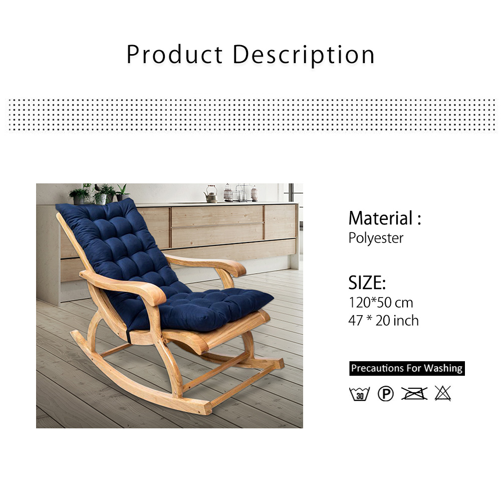 120x50CM Pure Color Thickened Double-sided Sanding Chair Cushion Autumn and Winter Lunch Break Folding Rocking Chair Cushion (NO Chairs) - image 3 of 8