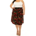 thumbnail image 2 of Women's Plus Size Casual Floral Print A Line Waist Bow Tie Belted Knee Length Midi Skirt, 2 of 6