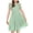 Green, variant on Busydd Princess Dresses for Girls 5-16 Years Fashion Performance Mesh Round Neck Girls Formal Dress Solid Color Short Sleeve Flowy Dress 5-6 Years