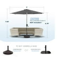 thumbnail image 3 of 9 FT Aluminum Outdoor Patio Umbrella, Fade-Resistant Outdoor Market Table Umbrella with Push Button Tilt, Grey, 3 of 4