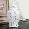thumbnail image 4 of Porcelain Jar Vase with Lid, Oriental Universal Lattice Handicraft Lantern White Ginger Jar for Display Cafe Home Decor Ornament Living Room, 4 of 7
