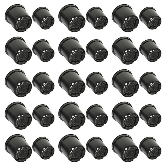 CATIEBYE Planter Nursery Pot Plastic Black 20Pcs for Balcony
