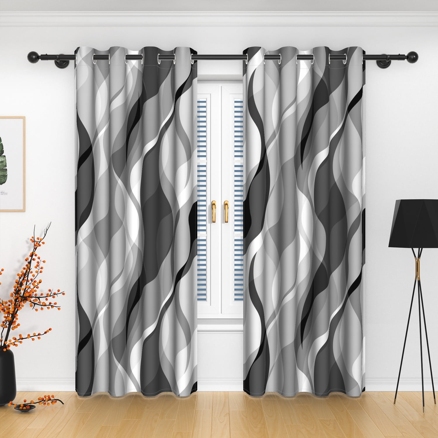 Lfeey Extra Long Blackout Curtains for Room Windows 52x96 inch, Room Darkening Panels 2 Pcs
