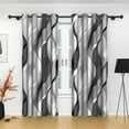 thumbnail image 2 of Lfeey Living Room Blackout Curtains, Light Blocking for Modern Home Decor, Gray White, 52"x63", 2 Panels Set, 2 of 7