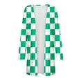 thumbnail image 6 of SwiftWear Women's Casual Loose Long Cardigan with Pockets - Checkered Print Long Sleeve for Year-Round Style & Comfort Cardigan Open Front Outerwear Tops, 6 of 7