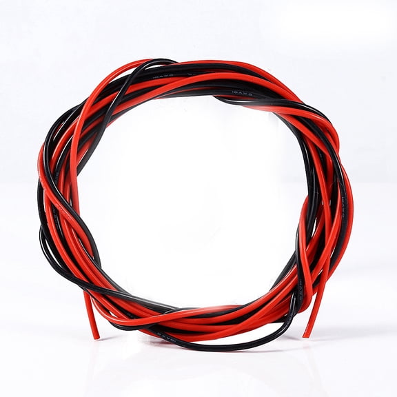 LYUMO 18AWG Silicone Electronic Wire Gauge Flexible Stranded Copper Cables (2.5m Black Wire & 2.5m Red Wire)