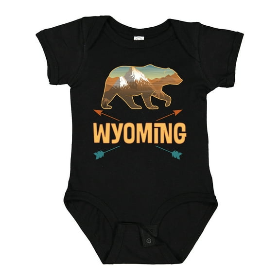 Inktastic Wyoming Vacation Bear Silhouette Boys or Girls Baby Bodysuit