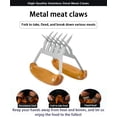 thumbnail image 2 of Jinsinto 2 Piece Meat Grinder, Stainless Steel Meat Grinder, Roast Chicken Meat Grinder (Log Handle + 304 SST, Brown), 2 of 4